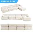 thumbnail image 6 of Puremind 134" Oversized Modular Sectional Sofa, Velvet L Shaped Cloud Couch for Living Room/Apartment, No Assembly Required Floor Couch, Beige, 6 of 8