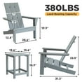 thumbnail image 3 of Tappio 3 Piece Patio Furniture Set, Plastic Adirondack Chairs Set with Side Table, All Weather, Easy Assembly, Gray, 3 of 9