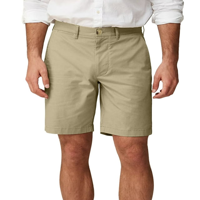 Men's Solid Color Beach Shorts - Mid - Waist, Elastic Waist with Pockets for Summer