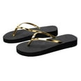 thumbnail image 5 of Povozer Women's T-strap Thong Flat Flip Flops Casual Thin Strap Sandals for Summer(Gold,7.5), 5 of 6