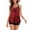 Red, variant on HaoXianJian Two Piece Swimsuits Swimdress for Women High Waisted V-Neck Bathing Suits Print Tank Top Swimwear with Shorts