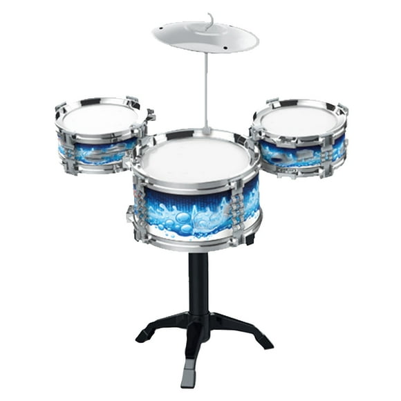 Musical Toy Drum Set, 2 Drum Sticks Thickened Drumheads Educational Entertaining Drum Set Toys for Home for Girls Blue