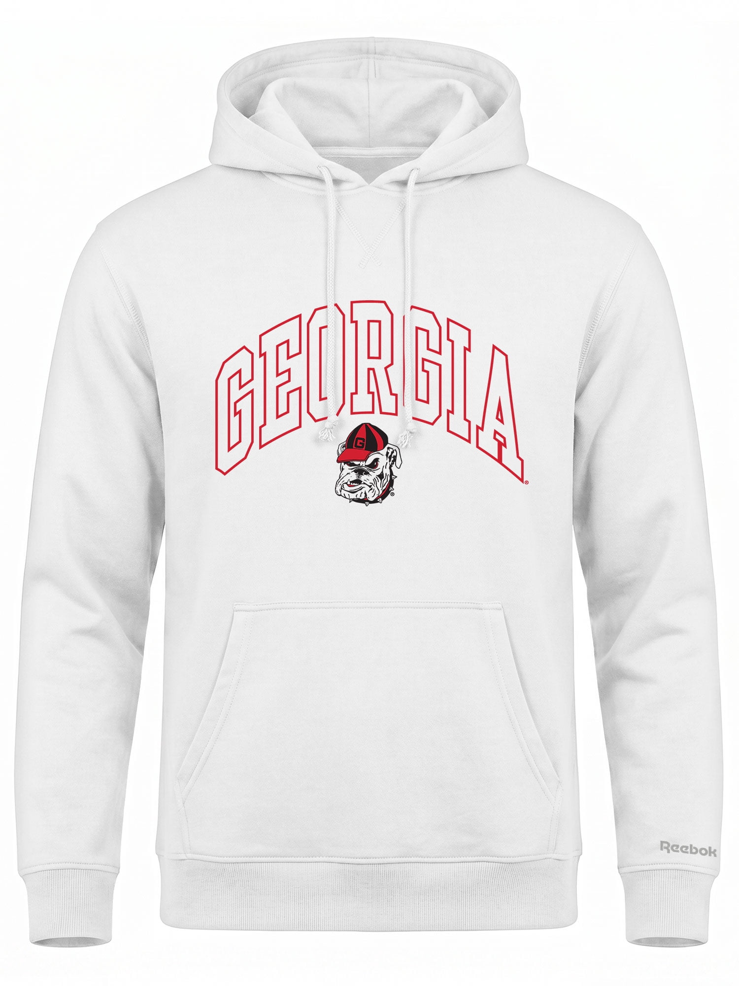 Georgia Bulldogs Reebok Mens White Hooded Sweatshirt