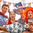 thumbnail image 6 of (4) White Spiderweb Halloween Novelty Plastic Ruffle Serving Bowls 10.5in Home Kitchen Party Favor Treats Snack Dish Containers Candy Holders Fruit Trays Tableware Decoration, 6 of 7