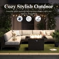 thumbnail image 3 of LayinSun 11-Piece Outdoor Modular Wicker Sectional Sofa with Fire Pit Table, Patio Furniture Conversation Set with Deep Seating and Thick Cushions, 3 of 10