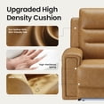 thumbnail image 3 of COLAMY Electric Power Recliner Chair with Triple Motor, Adjustable Power Headrest and Lumbar Support, Heavy Duty Home Theater Seating with LED, USB Type-C Ports, Storage, Light Brown, 3 of 12