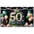 thumbnail image 1 of Decorative Design Banner Colorful Balloons Party Backdrop for Celebration Event Indoor Decoration, 1 of 5