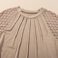 thumbnail image 4 of SMihono Fashion Trendy Summer Dresses for Women Lace Patchwork Short Sleeve Round Neck Tshirt Dress Pleated Front Vacation Dresses Khaki XL, 4 of 9