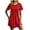 Red, variant on hotojiny Spring Dresses for Women Loose Fit Casual Pleated Mini Dresses Soft Short Sleeve Crewneck Sundresses for Beach Travel