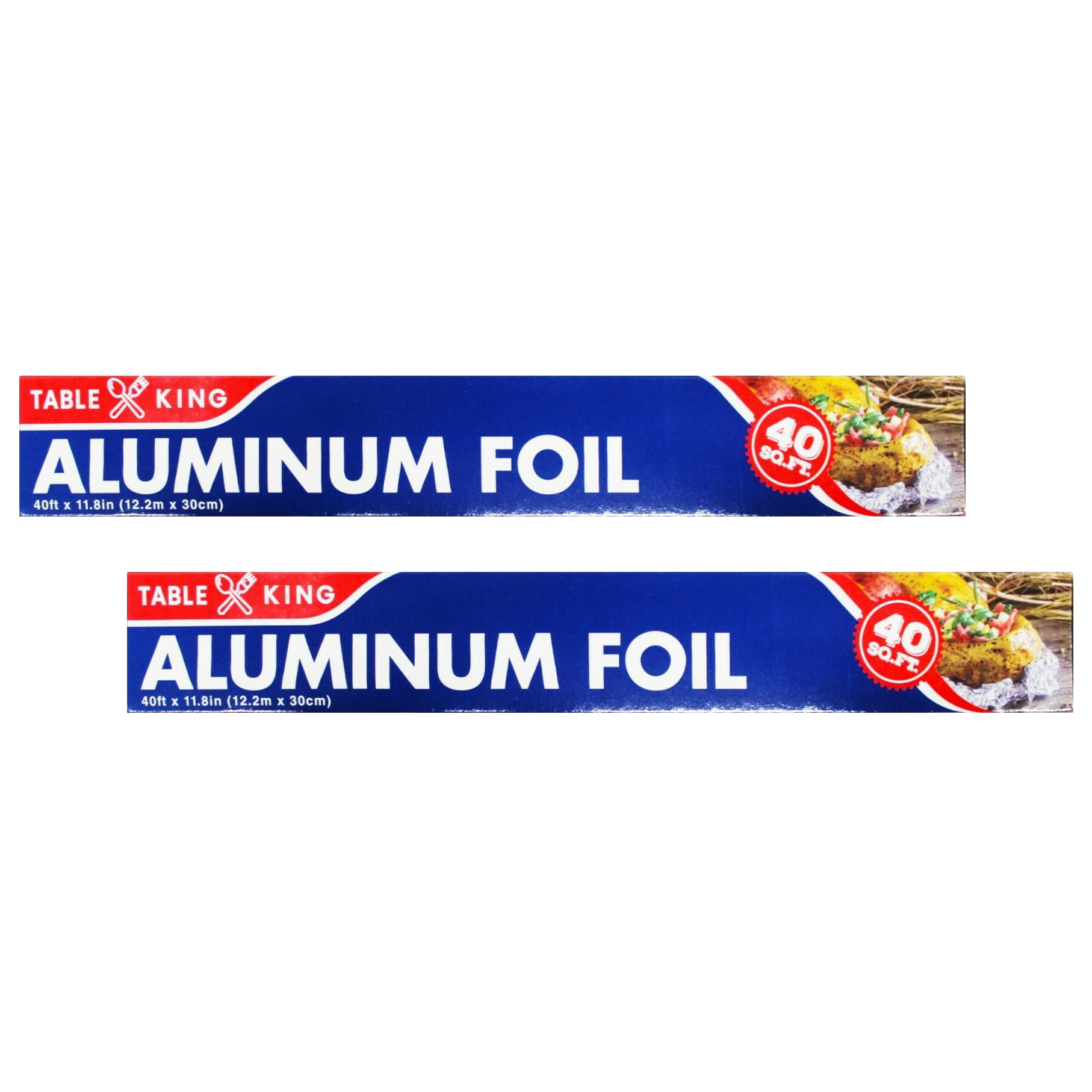 4 Table King Standard Aluminum Foil Roll Wrap 11.8 in x 40 ft pack of 2 6 