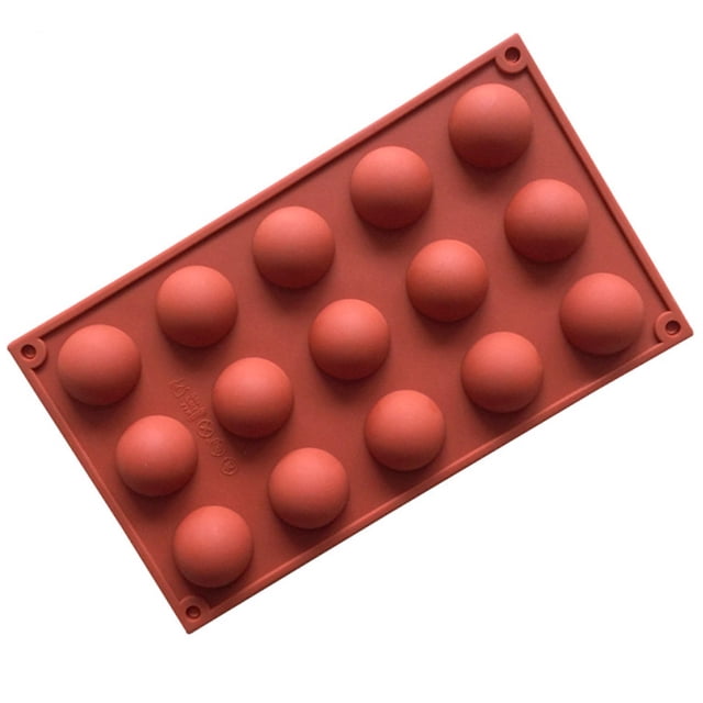 15 Cavity Semicircle Silicone Mold Chocolate Cake Jelly Pudding Mold Non Stick Cupcake Baking Pan