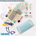 thumbnail image 4 of SHAR Durable Large Capacity Pencil Case, Pencil Case with Multifunctional Compartments, Pens Case Bag for Student Stationery Girls (Light Blue), 4 of 5
