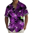 thumbnail image 4 of IWRICH Hawaiian Shirt for Men Short Sleeves Tropical Printed Casual Button down Summer Beach Floral Shirts Purple XL, 4 of 4