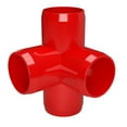 thumbnail image 7 of FORMUFIT PVC Fitting, 4-Way Tee Side Outlet , Furniture Grade, 1" Size, Red, 4-Pack (F0014WT-RD-4), 7 of 7
