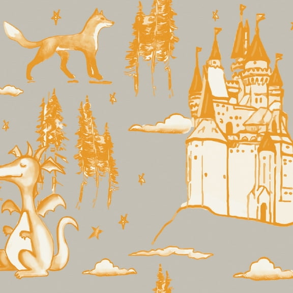 Tempaper Medieval Toile Peel and Stick Wallpaper Border, 6" x 15'