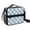 Blue and White, variant on Blue Wavy Checkered Pattern Insulated Lunch Bag with Shoulder Strap and Bottle Holder,Bento School Lunch Bag Box,11x9.5x3.5 Inches