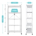 thumbnail image 3 of LISUEYNE 5 Tier Storage Shelving Unit, Foldable Metal Shelf, Garage Shelving Units, No Assembly Storage Rack for Garage, Kitchen, Basement,S torage Shelves with Wheels, White, 3 of 6