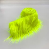 Shaggy Mohair Faux Fur Fabric Strips Ribbon, Pre Cut Roll, 4" Wide by 60" Long - Neon Yellow