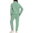 thumbnail image 4 of LAICAIW Women's Fleece Two Piece Outfit Half Zip Sweatshirt and Joggers Pants Set Tracksuit, 4 of 5