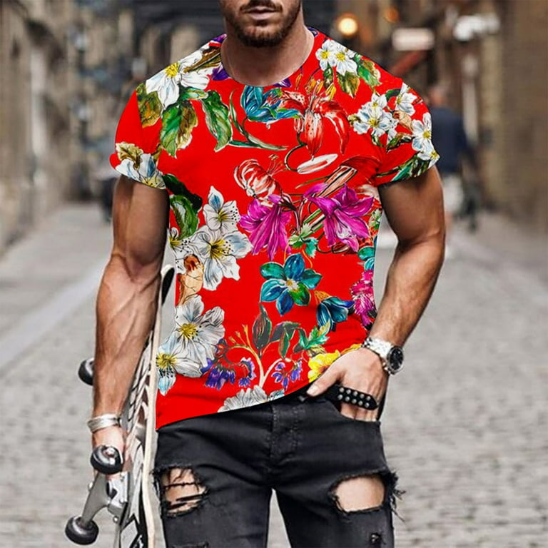 Floral t shirt mens 2025