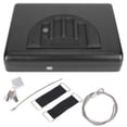 thumbnail image 1 of Caja de seguridad para huellas dactilares, de acero laminado en frío, con cerradura para llaves, para guardar dinero, objetos de valor, joyas, pistolas y minicajas para coche., 1 of 14