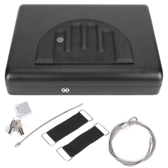 Caja de seguridad para huellas dactilares, de acero laminado en frío, con cerradura para llaves, para guardar dinero, objetos de valor, joyas, pistolas y minicajas para coche.