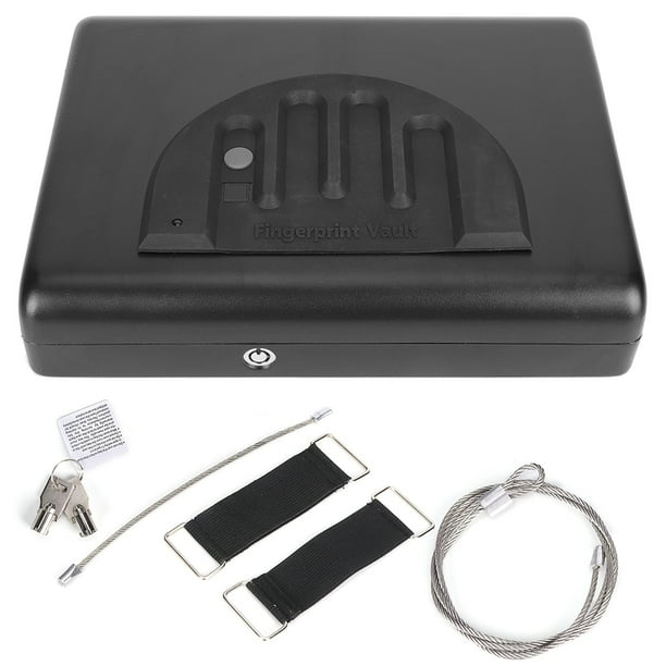 Caja de seguridad para huellas dactilares, de acero laminado en frío, con cerradura para llaves, para guardar dinero, objetos de valor, joyas, pistolas y minicajas para coche.