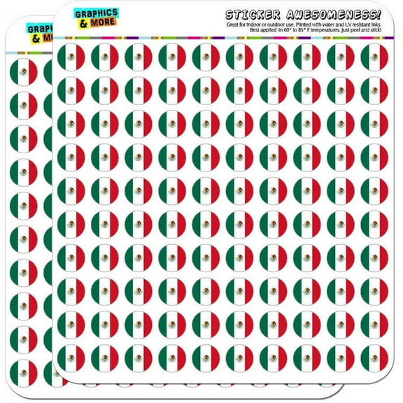 Mexico National Country Flag 200 1/2" (0.5") Planner Calendar Scrapbooking Crafting Stickers