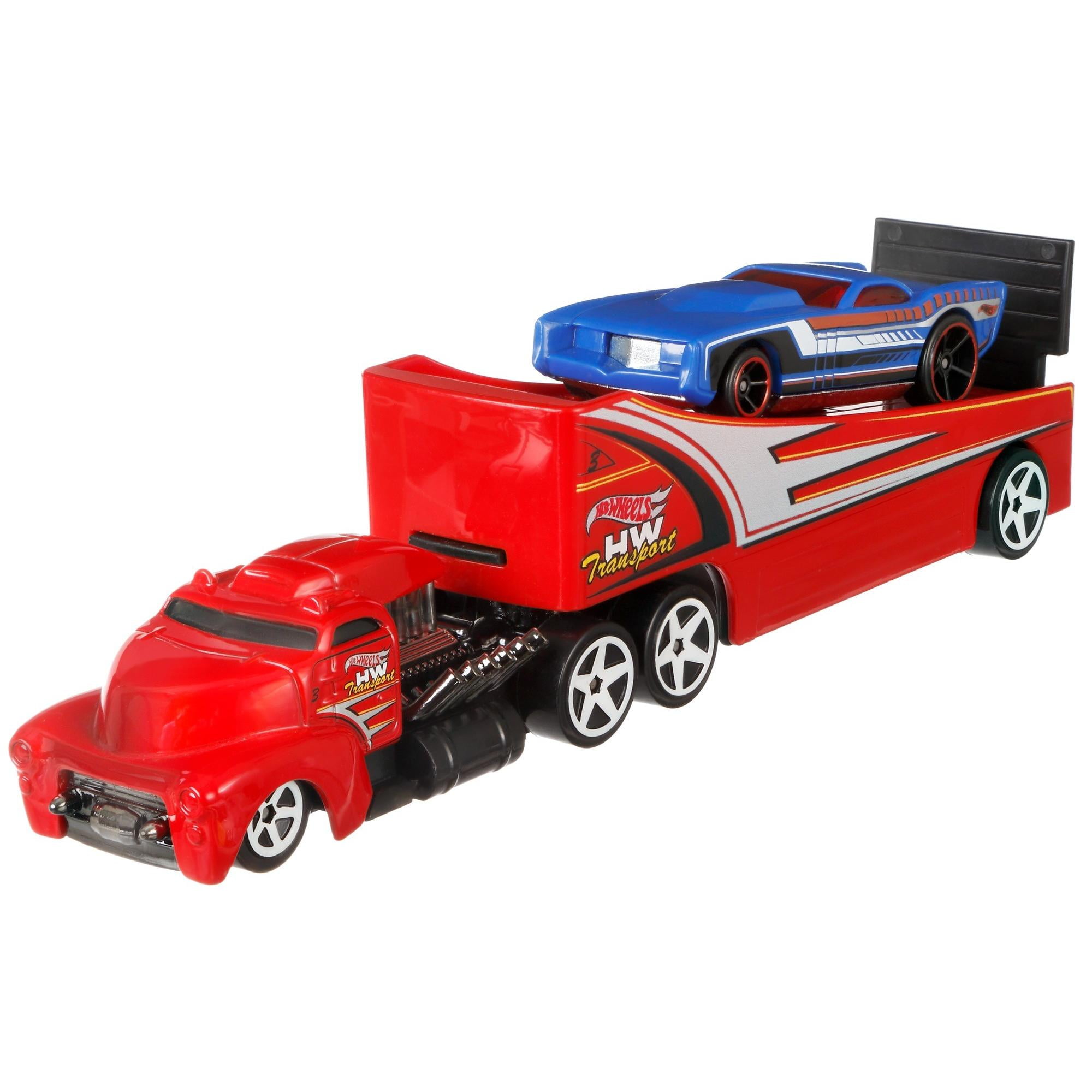 HOT WHEELS SUPER Rigs Transporter & Auto Set MISERY "Cavalli Camion staccabile 