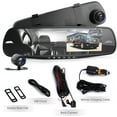 thumbnail image 2 of Pyle Dash Cam Rearview Mirror - 4.3” DVR Monitor Rear View Dual Camera Video Recording System, 2 of 7