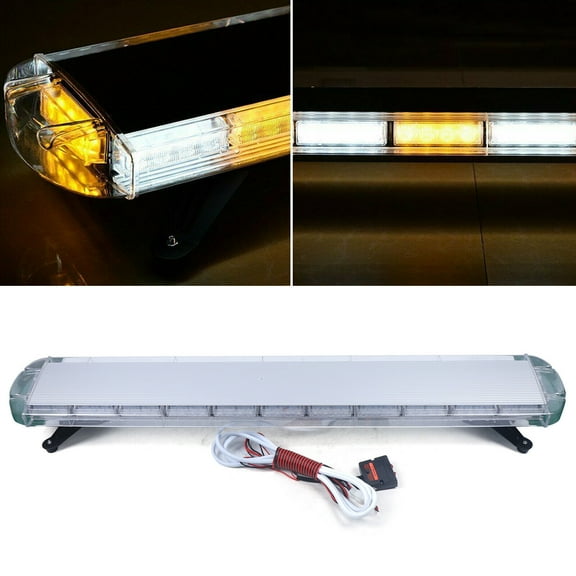 51" 96 LED Strobe Light Bar Amber White Response Emergency Beacon Warn Tow Truck
