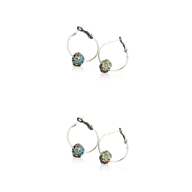 Minnieouse 1 par de pendientes de aro Retro estéticos con diamantes de imitación pendientes cumpleaños banquete baile joyería esposa regalo Type2 NO2 Minnieouse CBP227089