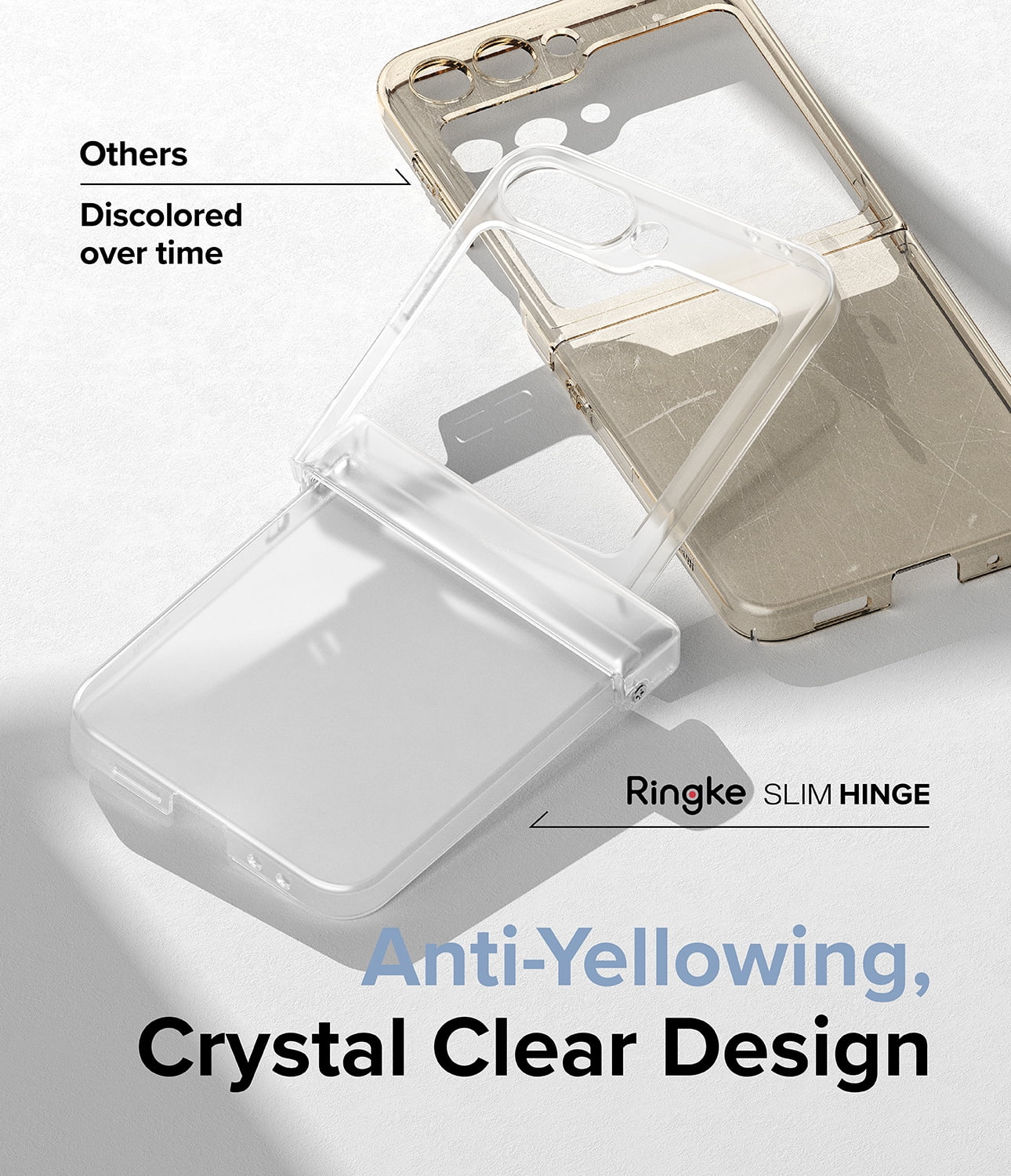 Ringke Galaxy Z Flip 6 / 7 FE [Slim Hinge] Hinge Protection Thin Anti- Yellowing Phone Case - Matte Clear