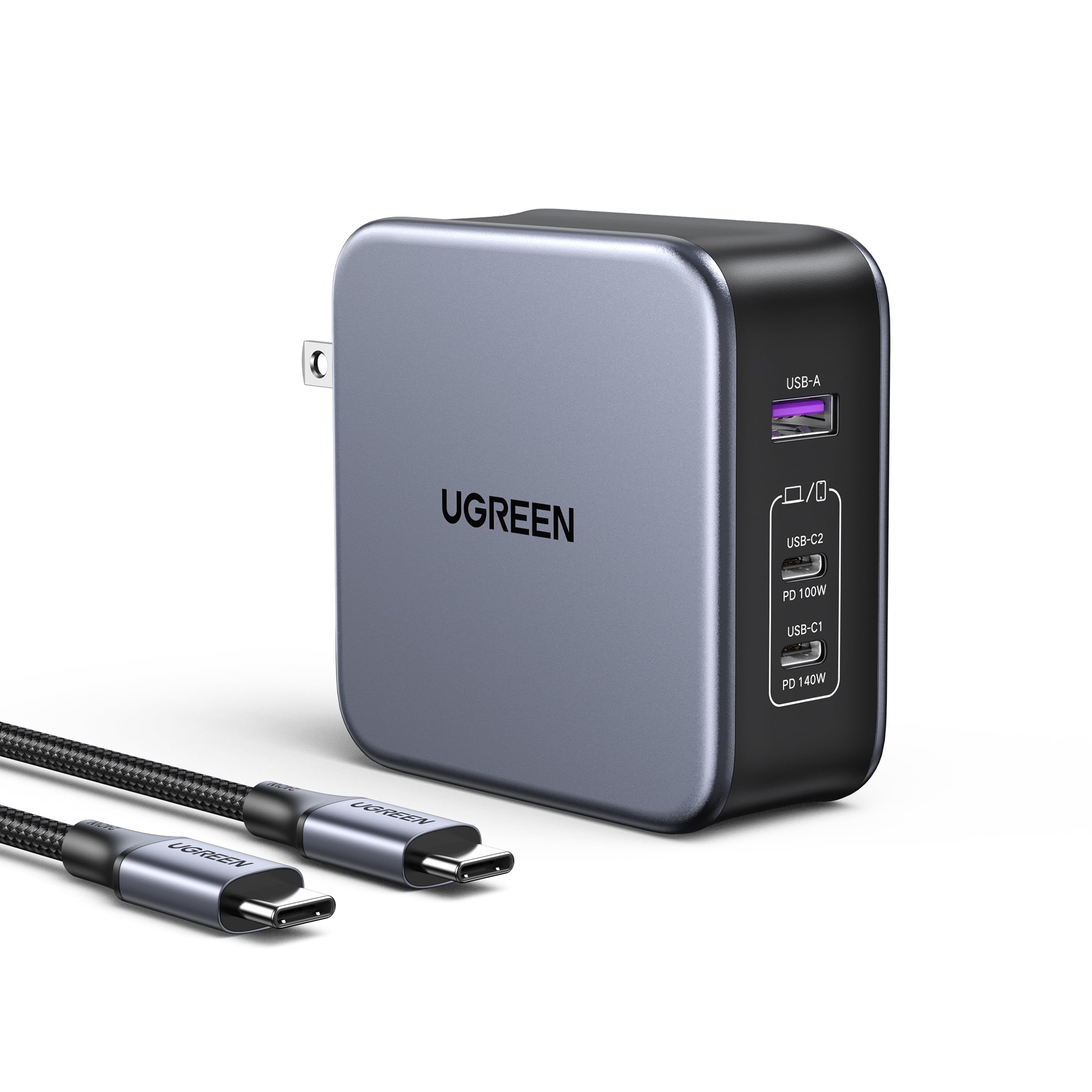UGREEN USB C Charger 140W, 3 in 1 Fast GaN Charger with 240W USB C Cable, Compatible with Laptop, Compatible with MacBook, Compatible with iPad, Compatible with iPhone