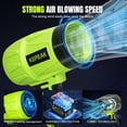 thumbnail image 4 of Kepeak Cordless Leaf Blower Portable Dust Cleaner Handheld Blowers 2 x 6.0Ah Batteries 180000 RPM Air Duster for Drying Patio Cleaning Green, 4 of 10