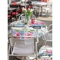 thumbnail image 5 of Outdoor Tablecloth with Umbrella Hole for Patio/Picnic/Party/Camping, Spring Waterproof Table Cloth Round Cover Washable, Truck Botanical Floral Leaf Butterfly Wooden Grain (Dia 54"), 5 of 8