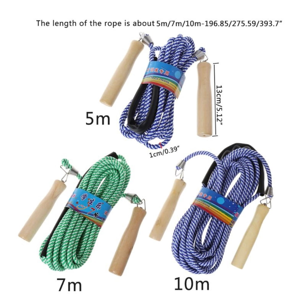 Oasiva 1pc Skipping Rope with Wooden Handle, Multiplayer Team Jumping Rope for Outdoor