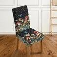 thumbnail image 2 of COEQINE Chair Slipcover Set of 6, Removable Universal Fit Parsons Chair Covers, Machine Washable Polyester Spandex Seat Protector for Wedding Home Decor, Mushroom Flower Butterfly Black, 2 of 7