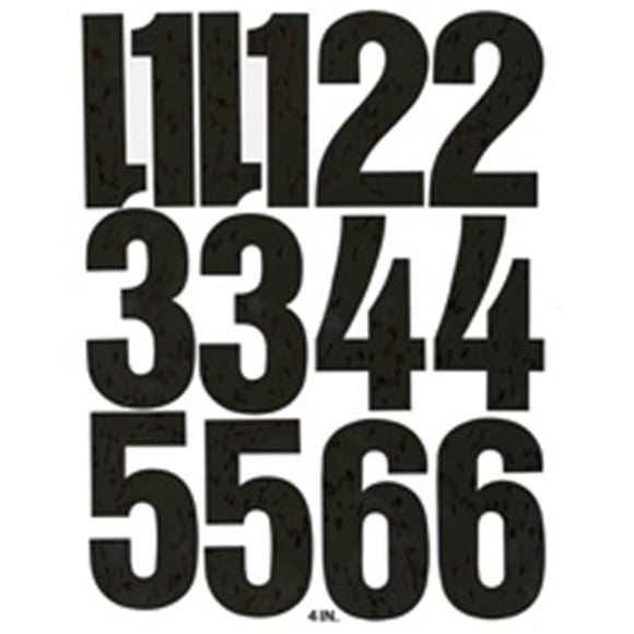 Chartpak Vinyl Numbers, Adhesive, 21 Numbers, 6 in., Black