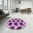 thumbnail image 3 of Ahgly Company Indoor Round Patterned Violet Purple Area Rugs, 7' Round, 3 of 6