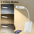 thumbnail image 5 of Learning table lamp rechargeable LED with pen holder bracket usb output bedside night light-white-white, 5 of 5
