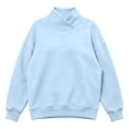 thumbnail image 4 of HNMKIU Women's Solid Cross Wrap Neck Sweatshirt Long Sleeve Oversized Relaxed Pullover Basic Casual Loungewear Tops for Fall Winter Daily Wear Sky Blue,XXL, 4 of 4