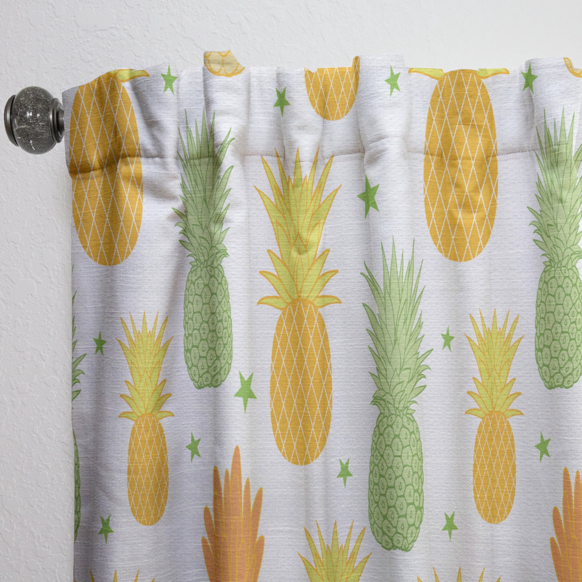Designart 'Pineapple Summer Bliss Retro II' Mid-Century Modern Curtain Panel