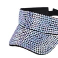 thumbnail image 5 of Bling Rhinestones Sun Visor Hat Sun Protection Hat for Women Men Beach White and Black, 5 of 9