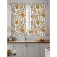 thumbnail image 4 of Yellow White Daisy Sheer Curtains 63 inches Long, Fall Flower Vintage Style Light Filtering Sheer Window Curtains Rod Pocket Voile Drapes for Bedroom Living Room, 52"W x 63"L 2 Panels, 4 of 7