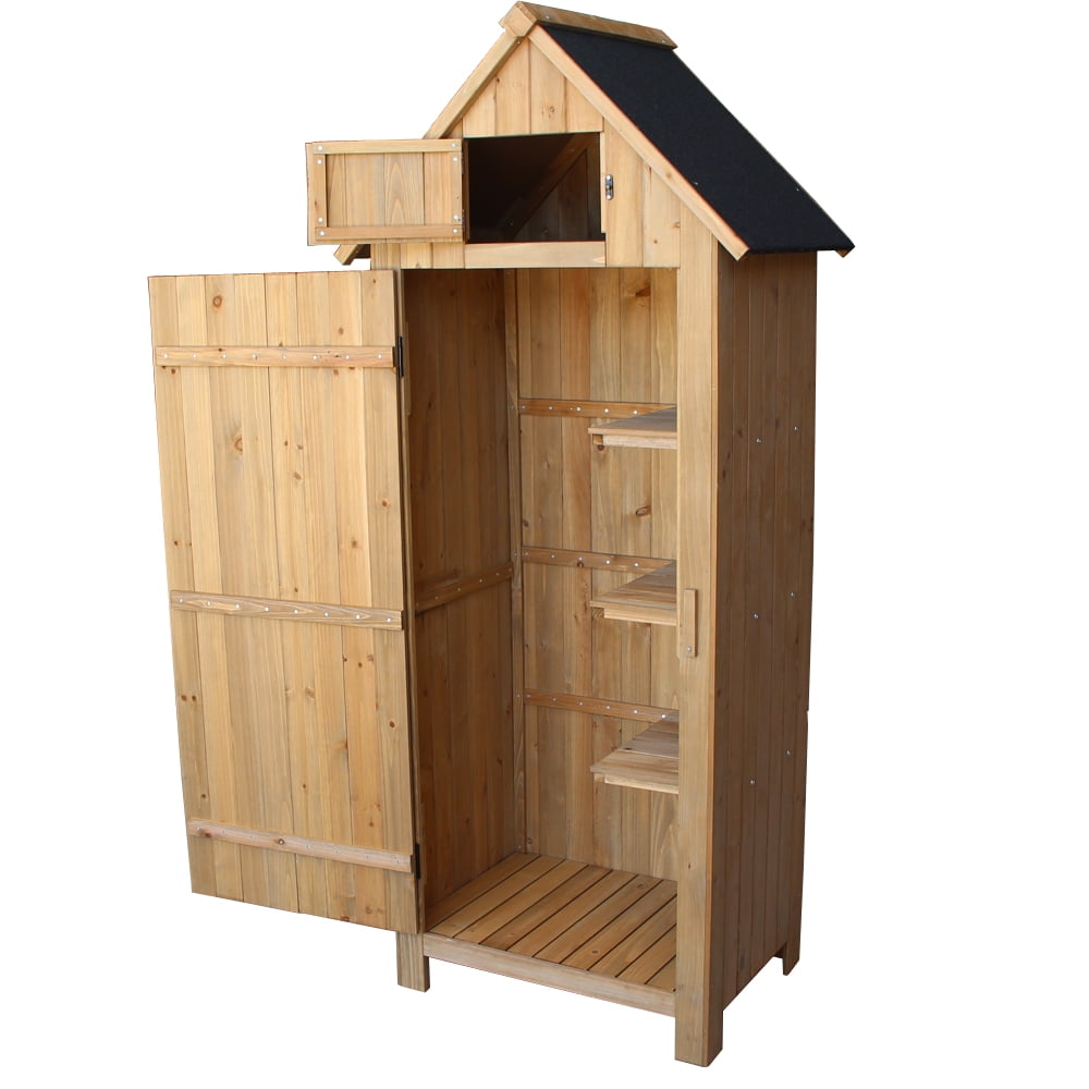 UBesGoo Fir wood with Single Door Wooden Live Garden Shed Wooden Lockers Wood