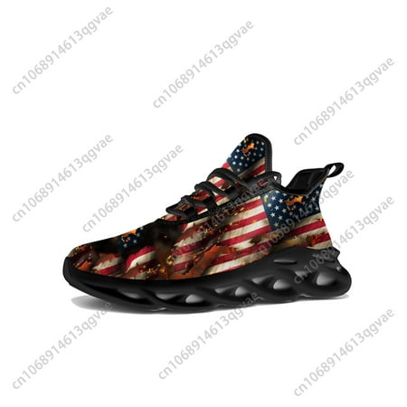 

USA American Flag Flats Sneakers Mens Womens Sports America Shoes High Quality Sneaker Lace Up Mesh Footwear Tailor-made Shoe