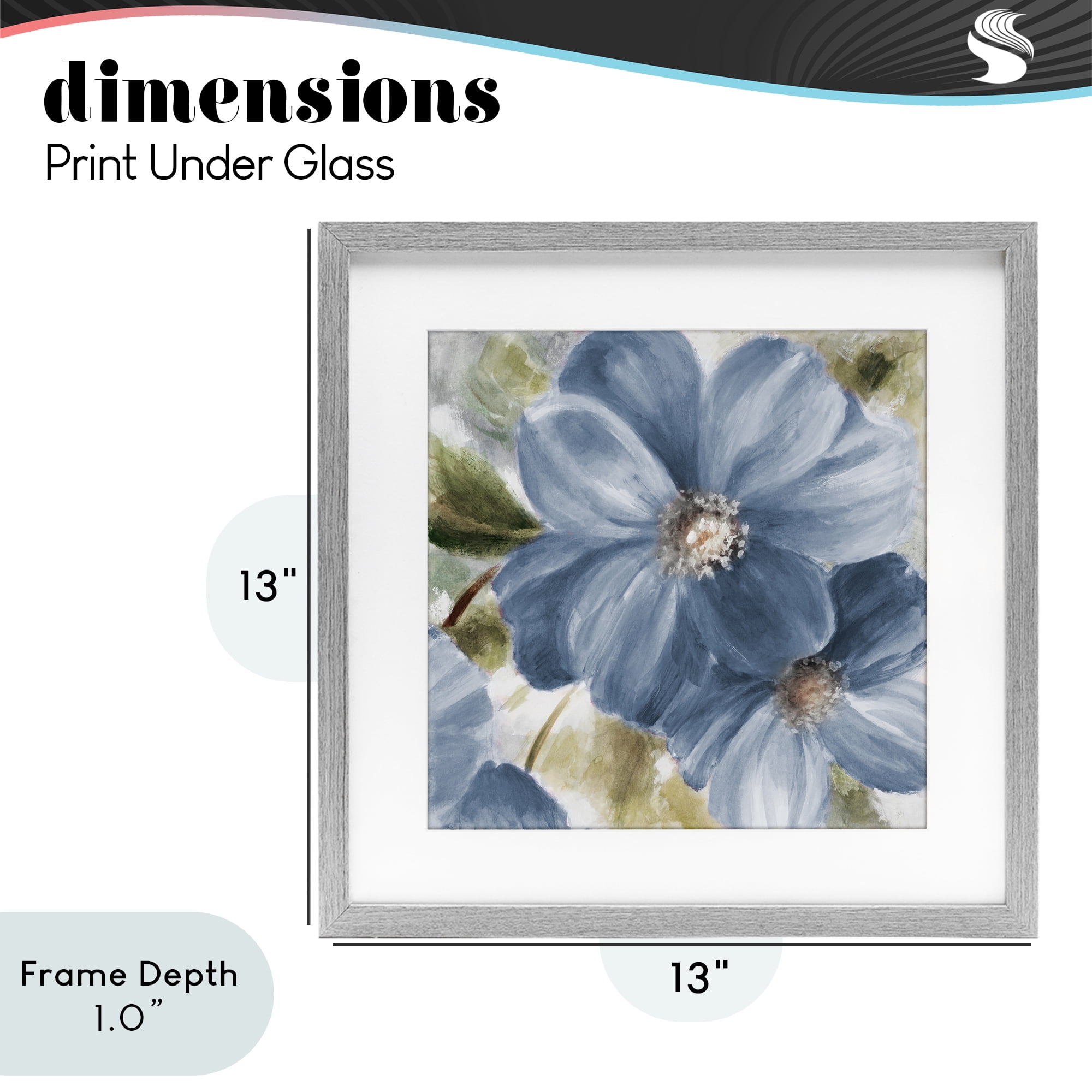 Stupell Industries Walk in Blue Beauty Gray Framed Print Under Glass, design by Lanie Loreth