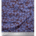 thumbnail image 1 of Soimoi Blue Georgette Viscose Fabric Coffee Beans Food Print Fabric by Yard 42 Inch Wide, 1 of 3