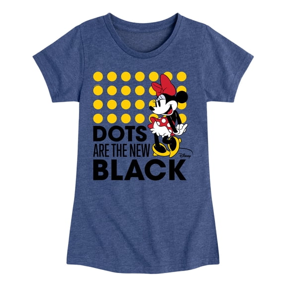 Disney - Mickey & Friends - Minnie Mouse - Dots Are the New Black - Toddler And Youth Girls Short Sleeve Graphic T-Shirt